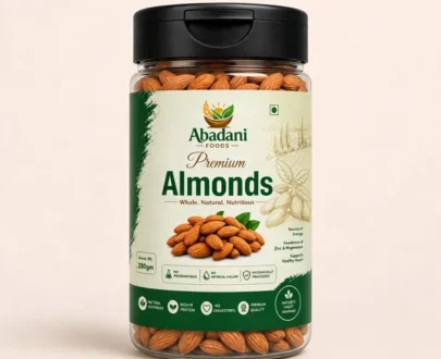 Abadani Foods Premium Whole Almonds – Natural & Nutritious (280g)