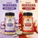 Abadani Foods Roasted Makhana Combo – Cream & Onion and Peri Peri Flavours (77g Each)